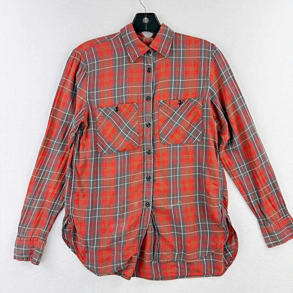 Ralph Lauren Denim Supply Shirt Womens‎ Size S Red Plaid Button Up Shirt Womens